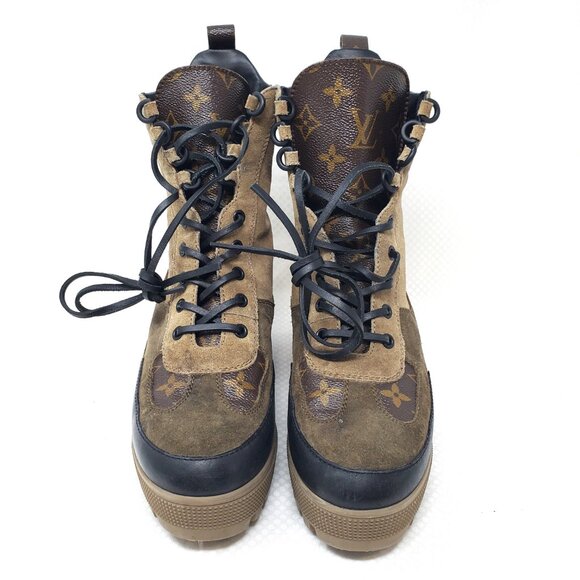 Louis Vuitton Women's Laureate Platform Desert Boots Leather w/ Suede - (38 1/2) - Picture 2 of 16